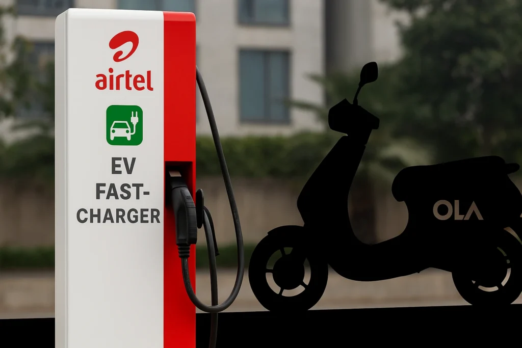 Ola Electric BHARTI Airtel EV Fast-Charge Network