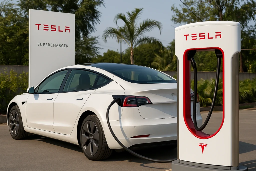 tesla superchargher station in mumbai